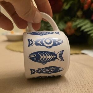 Blue Fish Pattern Mug